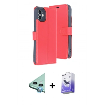 MARSİLYAN™- iPhone 11 Kılıf Siluet Işık Serisi - Siyah Bilvis 5in1 5D Magic Hayalet Cam Ekran Koruyucu + Raze Metal Kamera Lens - MI