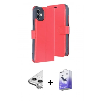 MARSİLYAN™- iPhone 11 Kılıf Siluet Işık Serisi - Siyah Bilvis 5in1 5D Magic Hayalet Cam Ekran Koruyucu + Raze Metal Kamera Lens - GS