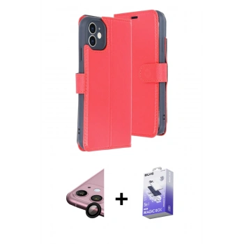 MARSİLYAN™- iPhone 11 Kılıf Siluet Işık Serisi - Siyah Bilvis 5in1 5D Magic Hayalet Cam Ekran Koruyucu + Raze Metal Kamera Lens - SH