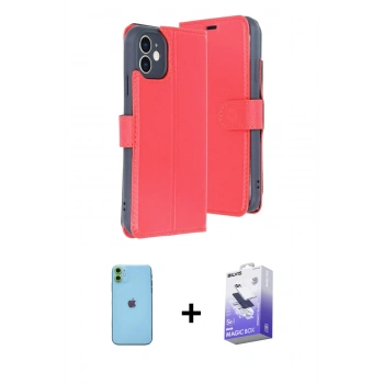 MARSİLYAN™- iPhone 11 Kılıf Siluet Işık Serisi - Siyah Bilvis 5in1 5D Magic Hayalet Cam Ekran Koruyucu + Neon Fosforlu Kamera Lens - YL