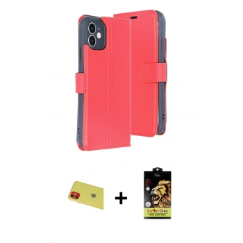 MARSİLYAN™- iPhone 11 Kılıf Siluet Işık Serisi - Siyah Buffer Cam Ekran Koruyucu + Rainbow Kamera Lens Koruma Cam - KI
