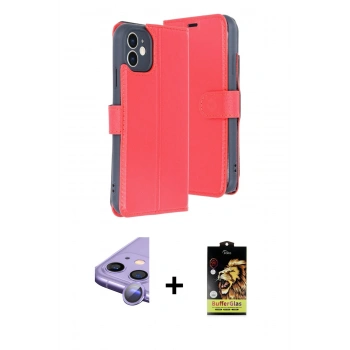MARSİLYAN™- iPhone 11 Kılıf Siluet Işık Serisi - Siyah Buffer Cam Ekran Koruyucu + Raze Metal Kamera Lens - MR