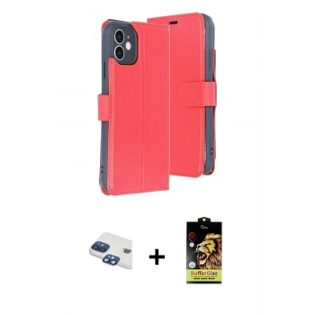 MARSİLYAN™- iPhone 11 Kılıf Siluet Işık Serisi - Siyah Buffer Cam Ekran Koruyucu + Pers Alüminyum Kamera Lens - LT