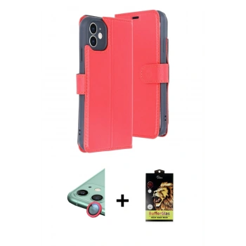 MARSİLYAN™- iPhone 11 Kılıf Siluet Işık Serisi - Siyah Buffer Cam Ekran Koruyucu + Raze Metal Kamera Lens - KI
