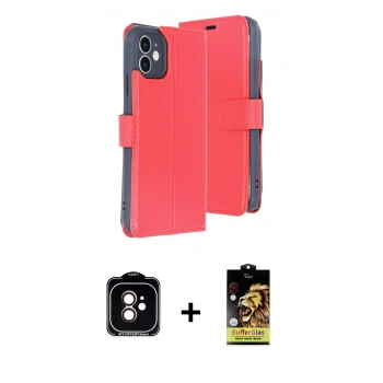 MARSİLYAN™- iPhone 11 Kılıf Siluet Işık Serisi - Siyah Buffer Cam Ekran Koruyucu + PVD Metal Kamera Lens - TU