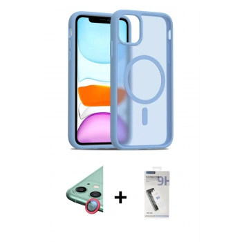 MARSİLYAN™- iPhone 11 Kılıf Siluet Minimal Prime - Şeffaf Uv Polymer Nano Ekran Koruyucu + Raze Metal Kamera Lens - KI