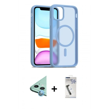 MARSİLYAN™- iPhone 11 Kılıf Siluet Minimal Prime - Şeffaf Uv Polymer Nano Ekran Koruyucu + Raze Metal Kamera Lens - MI
