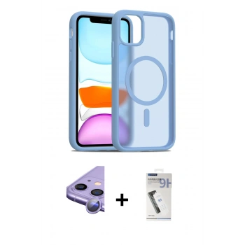 MARSİLYAN™- iPhone 11 Kılıf Siluet Minimal Prime - Şeffaf Uv Polymer Nano Ekran Koruyucu + Raze Metal Kamera Lens - MR