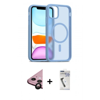 MARSİLYAN™- iPhone 11 Kılıf Siluet Minimal Prime - Şeffaf Uv Polymer Nano Ekran Koruyucu + Raze Metal Kamera Lens - SH