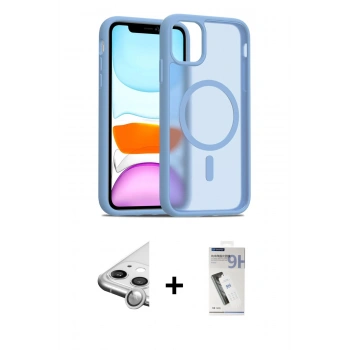MARSİLYAN™- iPhone 11 Kılıf Siluet Minimal Prime - Şeffaf Uv Polymer Nano Ekran Koruyucu + Raze Metal Kamera Lens - GS