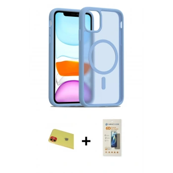 MARSİLYAN™- iPhone 11 Kılıf Siluet Minimal Prime - Siyah 6D Mat Seramik Hayalet Nano Ekran Koruyucu + Rainbow Kamera Lens Koruma Cam - KI
