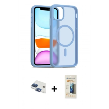 MARSİLYAN™- iPhone 11 Kılıf Siluet Minimal Prime - Siyah 6D Mat Seramik Hayalet Nano Ekran Koruyucu + Pers Alüminyum Kamera Lens - LT