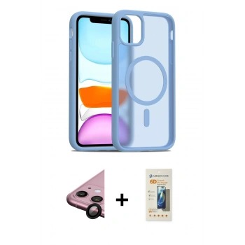 MARSİLYAN™- iPhone 11 Kılıf Siluet Minimal Prime - Siyah 6D Mat Seramik Hayalet Nano Ekran Koruyucu + Raze Metal Kamera Lens - SH