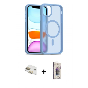 MARSİLYAN™- iPhone 11 Kılıf Siluet Minimal Prime - Siyah Bilvis 3D Cam Ekran Koruyucu + Pers Alüminyum Kamera Lens - GD