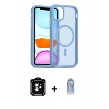 MARSİLYAN™- iPhone 11 Kılıf Siluet Minimal Prime - Siyah Joko Magic 5D Cam + PVD Metal Kamera Lens - TU