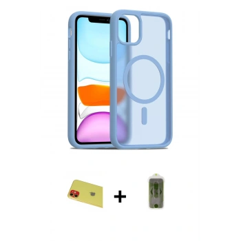 MARSİLYAN™- iPhone 11 Kılıf Siluet Minimal Prime - Siyah Joko Magic 5D Hayalet Cam + Rainbow Kamera Lens Koruma Cam - KI