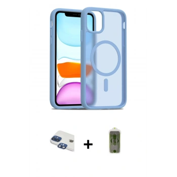 MARSİLYAN™- iPhone 11 Kılıf Siluet Minimal Prime - Siyah Joko Magic 5D Hayalet Cam + Pers Alüminyum Kamera Lens - LT