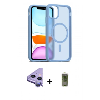 MARSİLYAN™- iPhone 11 Kılıf Siluet Minimal Prime - Siyah Joko Magic 5D Hayalet Cam + Raze Metal Kamera Lens - MR