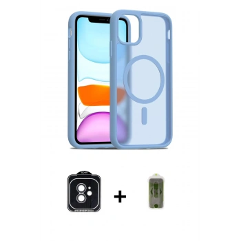 MARSİLYAN™- iPhone 11 Kılıf Siluet Minimal Prime - Siyah Joko Magic 5D Hayalet Cam + PVD Metal Kamera Lens - SH