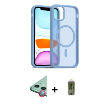 MARSİLYAN™- iPhone 11 Kılıf Siluet Minimal Prime - Siyah Joko Magic 5D Hayalet Cam + Raze Metal Kamera Lens - KI