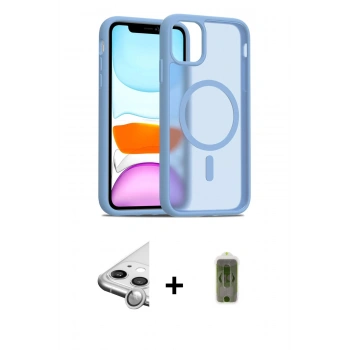 MARSİLYAN™- iPhone 11 Kılıf Siluet Minimal Prime - Siyah Joko Magic 5D Hayalet Cam + Raze Metal Kamera Lens - GS