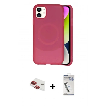 MARSİLYAN™- iPhone 11 Kılıf Ufuk Serisi - Şeffaf Uv Polymer Nano Ekran Koruyucu + Pers Alüminyum Kamera Lens - KI