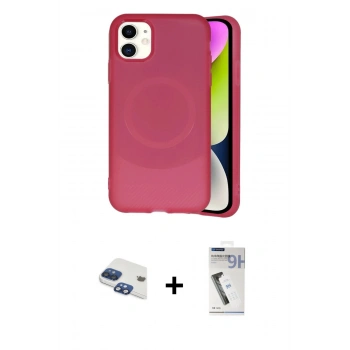 MARSİLYAN™- iPhone 11 Kılıf Ufuk Serisi - Şeffaf Uv Polymer Nano Ekran Koruyucu + Pers Alüminyum Kamera Lens - LT