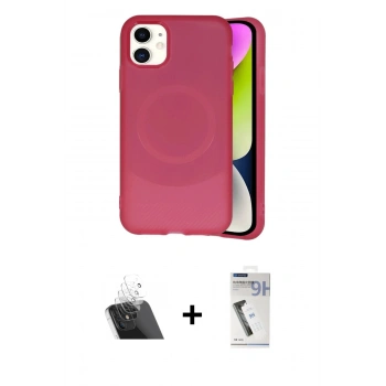 MARSİLYAN™- iPhone 11 Kılıf Ufuk Serisi - Şeffaf Uv Polymer Nano Ekran Koruyucu + Kamera Lens Koruma Cam - SF