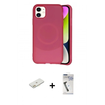 MARSİLYAN™- iPhone 11 Kılıf Ufuk Serisi - Şeffaf Uv Polymer Nano Ekran Koruyucu + Renkli Kamera Lens Koruma Cam - TU