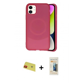 MARSİLYAN™- iPhone 11 Kılıf Ufuk Serisi - Siyah 6D Mat Seramik Hayalet Nano Ekran Koruyucu + Rainbow Kamera Lens Koruma Cam - KI