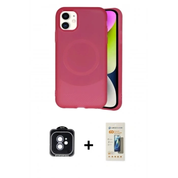 MARSİLYAN™- iPhone 11 Kılıf Ufuk Serisi - Siyah 6D Mat Seramik Hayalet Nano Ekran Koruyucu + PVD Metal Kamera Lens - MI