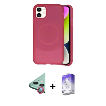 MARSİLYAN™- iPhone 11 Kılıf Ufuk Serisi - Siyah Bilvis 5in1 3D Magic Cam Ekran Koruyucu + Raze Metal Kamera Lens - KI