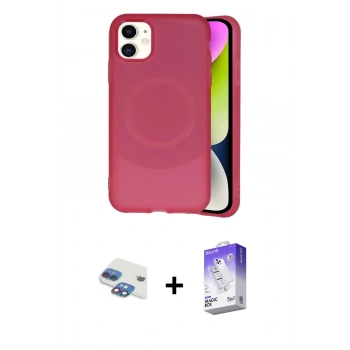 MARSİLYAN™- iPhone 11 Kılıf Ufuk Serisi - Siyah Bilvis 5in1 3D Magic Cam Ekran Koruyucu + Pers Alüminyum Kamera Lens - GI