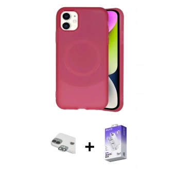 MARSİLYAN™- iPhone 11 Kılıf Ufuk Serisi - Siyah Bilvis 5in1 3D Magic Cam Ekran Koruyucu + Pers Alüminyum Kamera Lens - YL