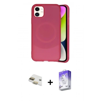 MARSİLYAN™- iPhone 11 Kılıf Ufuk Serisi - Siyah Bilvis 5in1 3D Magic Cam Ekran Koruyucu + Pers Alüminyum Kamera Lens - GD