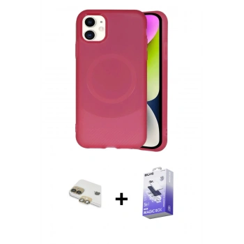 MARSİLYAN™- iPhone 11 Kılıf Ufuk Serisi - Siyah Bilvis 5in1 5D Magic Hayalet Cam Ekran Koruyucu + Pers Alüminyum Kamera Lens - GD