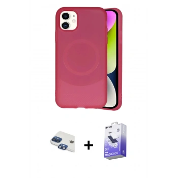 MARSİLYAN™- iPhone 11 Kılıf Ufuk Serisi - Siyah Bilvis 5in1 5D Magic Hayalet Cam Ekran Koruyucu + Pers Alüminyum Kamera Lens - LT