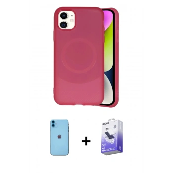 MARSİLYAN™- iPhone 11 Kılıf Ufuk Serisi - Siyah Bilvis 5in1 5D Magic Hayalet Cam Ekran Koruyucu + Neon Fosforlu Kamera Lens - MI