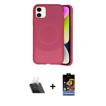 MARSİLYAN™- iPhone 11 Kılıf Ufuk Serisi - Siyah Buffer Hayalet Cam Ekran Koruyucu + Kamera Lens Koruma Cam - SF