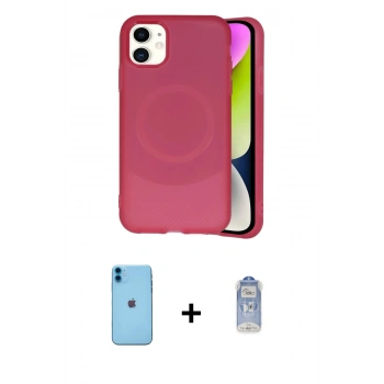 MARSİLYAN™- iPhone 11 Kılıf Ufuk Serisi - Siyah Joko Magic 5D Cam + Neon Fosforlu Kamera Lens - MI