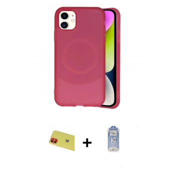 MARSİLYAN™- iPhone 11 Kılıf Ufuk Serisi - Siyah Joko Magic 5D Cam + Rainbow Kamera Lens Koruma Cam - KI