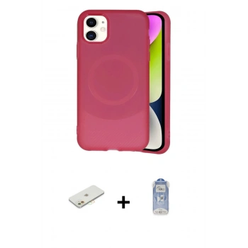 MARSİLYAN™- iPhone 11 Kılıf Ufuk Serisi - Siyah Joko Magic 5D Cam + Renkli Kamera Lens Koruma Cam - TU