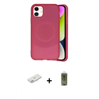 MARSİLYAN™- iPhone 11 Kılıf Ufuk Serisi - Siyah Joko Magic 5D Hayalet Cam + Renkli Kamera Lens Koruma Cam - PE