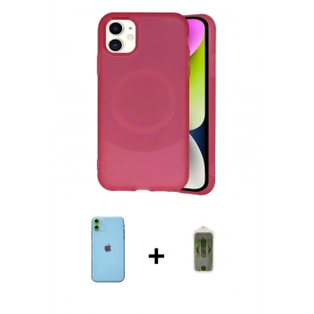 MARSİLYAN™- iPhone 11 Kılıf Ufuk Serisi - Siyah Joko Magic 5D Hayalet Cam + Neon Fosforlu Kamera Lens - YL