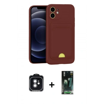 MARSİLYAN™- iPhone 11 Kılıf Vadi Çizgi Prime - Şeffaf 360 Full Body Arka Koruyucu + PVD Metal Kamera Lens - SH