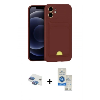 MARSİLYAN™- iPhone 11 Kılıf Vadi Çizgi Prime - Şeffaf Royal Nano Ekran Koruyucu + Pers Alüminyum Kamera Lens - GI