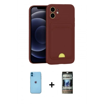 MARSİLYAN™- iPhone 11 Kılıf Vadi Çizgi Prime - Siyah 34D Hayalet Izgaralı Cam + Neon Fosforlu Kamera Lens - MI