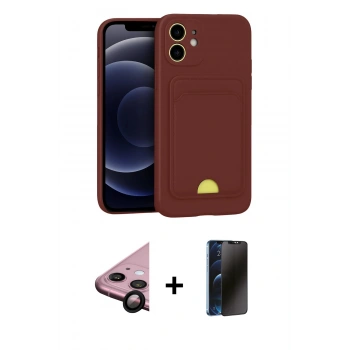MARSİLYAN™- iPhone 11 Kılıf Vadi Çizgi Prime - Siyah 3D Antistatik Hayalet Cam Ekran Koruyucu + Raze Metal Kamera Lens - SH