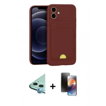 MARSİLYAN™- iPhone 11 Kılıf Vadi Çizgi Prime - Siyah 3D Antistatik Mat Seramik Nano Ekran Koruyucu + Raze Metal Kamera Lens - MI