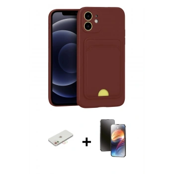 MARSİLYAN™- iPhone 11 Kılıf Vadi Çizgi Prime - Siyah 3D Antistatik Mat Seramik Nano Ekran Koruyucu + Renkli Kamera Lens Koruma Cam - YL